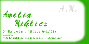 amelia miklics business card